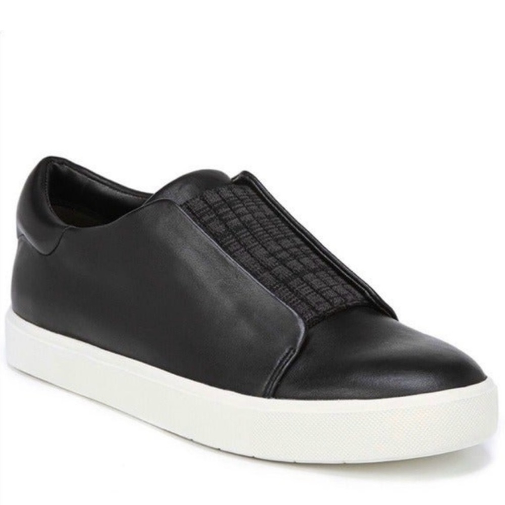 Vince Cantara Black Slip-On Leather Sneakers